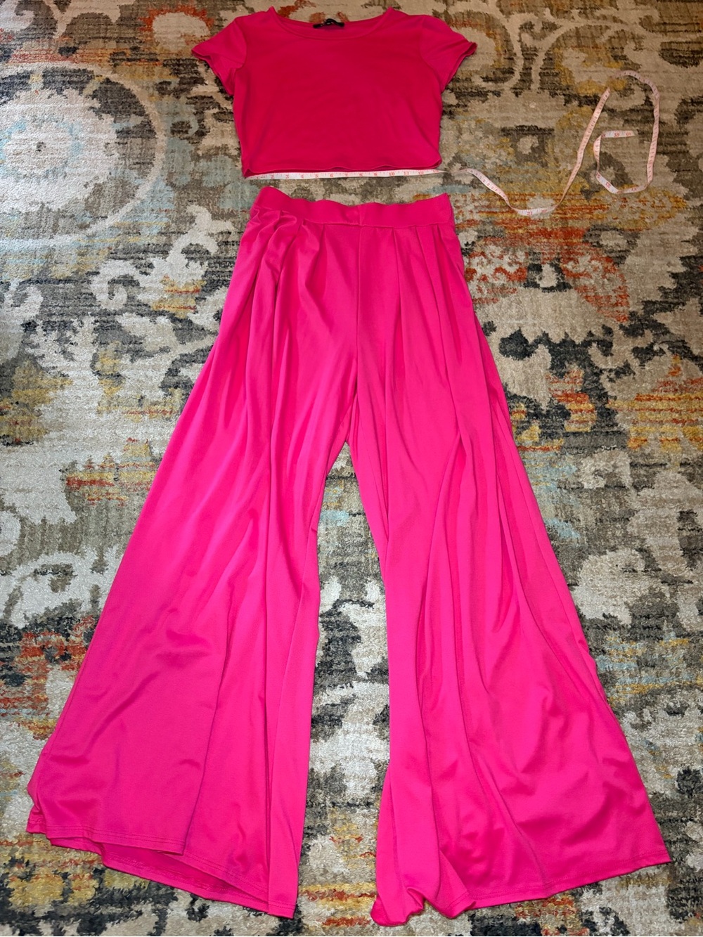 YMI Hot Pink Wide-Leg Palazzo Pants & Top